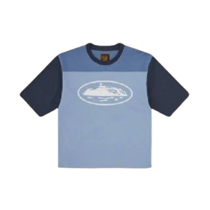 Corteiz Alcatraz Heavyweight Varsity Tee Blue